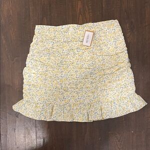 Floral Yellow and White Skirt
